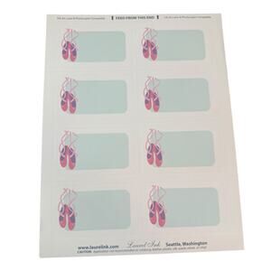 Laurel Ink Ballet Dance Slipper Labels Name Badges 8 Sheets 64 Labels